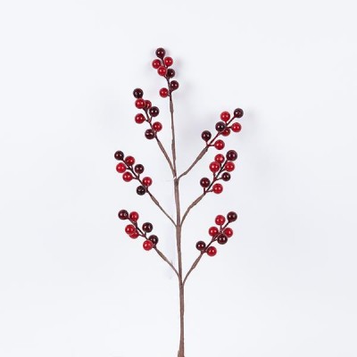 ΚΛΑΔΙ ΜΕ ΚΟΚΚΙΝΑ ΚΑΙ ΜΠΟΡΝΤΟ BERRIES, 61cm