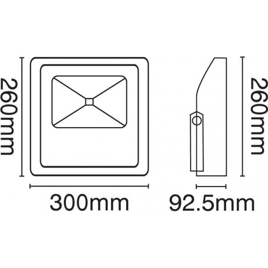 ΠΡΟΒΟΛΕΑΣ LED FLOODLIGHT  100W ΜΑΥΡΟΣ IP65 6000K VK/02032/D