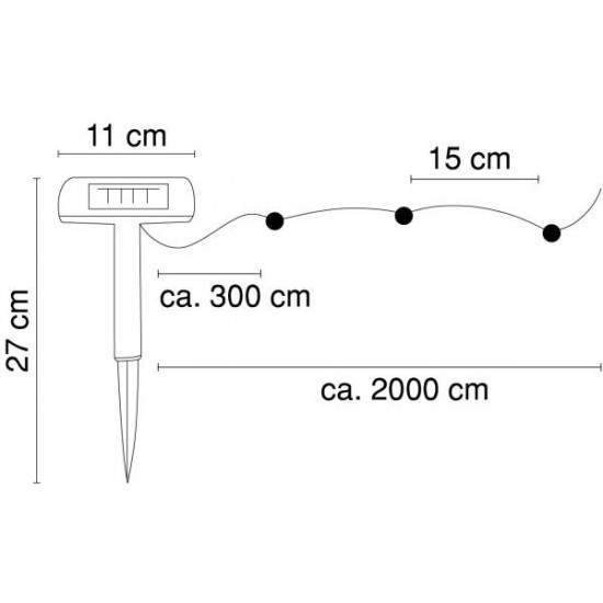 ΗΛΙΑΚΑ ΦΩΤΑΚΙΑ LED ΘΕΡΜΟ ΦΩΣ 120XLED 20Μ