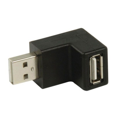 Αντάπτορας USB High-Speed A αρσ. - USB A θηλ., σε γωνία 270° NEDIS CCGP60940BK 