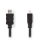 Καλώδιο High speed HDMI with Ethernet, HDMI Micro αρσ. - HDMI αρσ., με επίχρυσες επαφές, 2.00m NEDIS CVGP34700BK20