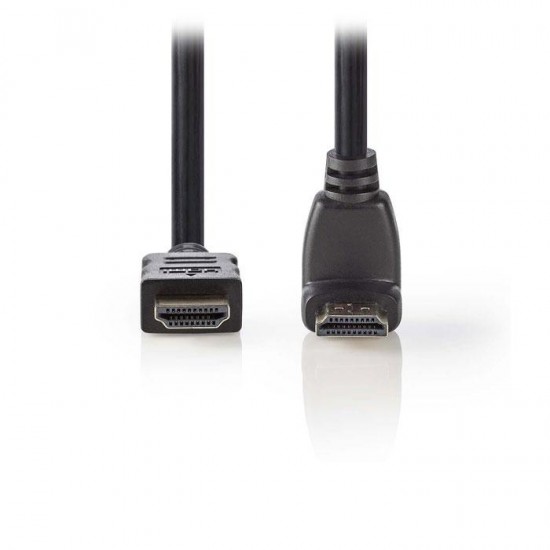 Καλώδιο High speed HDMI with Ethernet, HDMI αρσ. - HDMI αρσ. με γωνία 90°, 1.50m NEDIS CVGP34200BK15