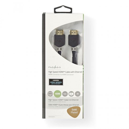 Καλώδιο Premium High speed HDMI with Ethernet, HDMI αρσ. - HDMI αρσ., 1.00m NEDIS CVBW34000AT10