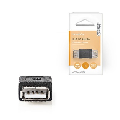 Αντάπτορας USB High-Speed A θηλ. - USB A θηλ., σε μαύρο χρώμα NEDIS CCGB60900BK 