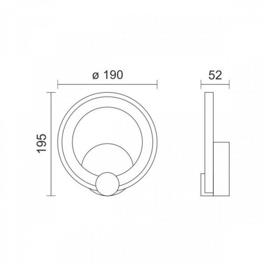 ΑΠΛΙΚΑ ΤΟΙΧΟΥ LED 6W 3000K