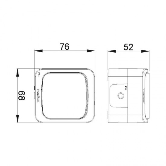 Επίτοιχος διακόπτης μεσαίος Α-Ρ IP44 γκρι - 3614GH