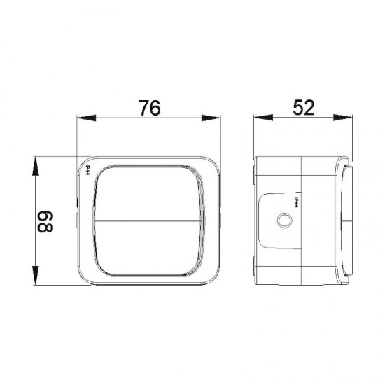 Επίτοιχος διακόπτης διπλός Α-Ρ IP44 γκρι - 3617GH