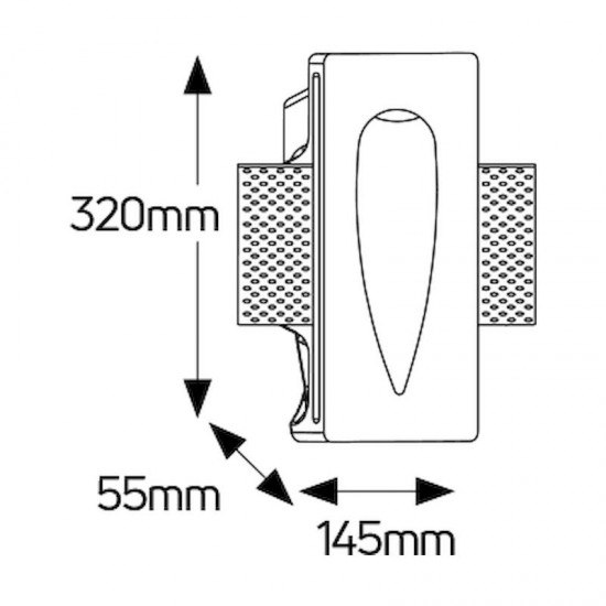 Γύψινο δάκρυ steplight 1xGU10 145x320 - FG245110W