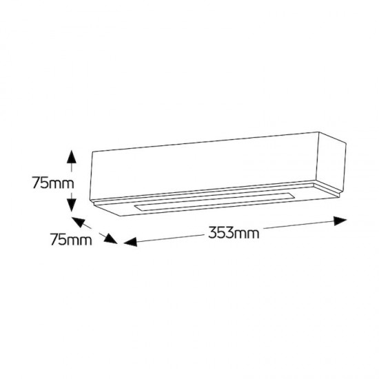 Γύψινη απλίκα Recta Up-Down L353 2xG9 363x75 - FGA35375UD