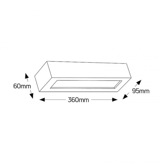 Γύψινη απλίκα Recta Up-Down glass L245 G9 360x60 - FGA36095UD