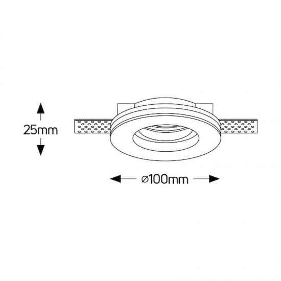 Γύψινο στρογγυλό spot GU10 Φ100 - FGC100R