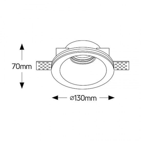 Γύψινο στρογγυλό spot GU10 Φ130 - FGC130R