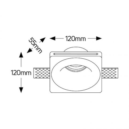 Γύψινο τετράγωνο spot GU10 120x120 - FGS120R1