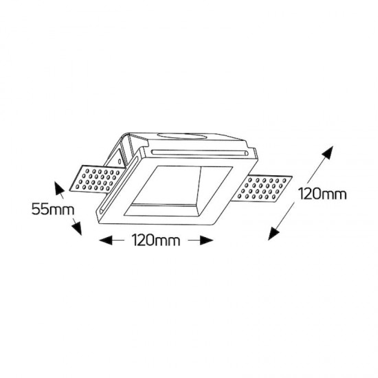 Γύψινοτ τετράγωνο steplight 1xGU10 120x120 - FGS120W