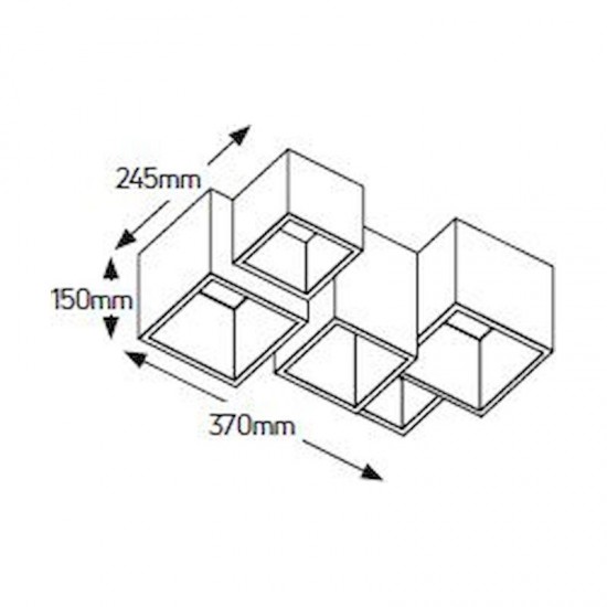 Γύψινο τετράγωνο spot επίτοιχο 5xGU10 370x245 - FGS370150SM