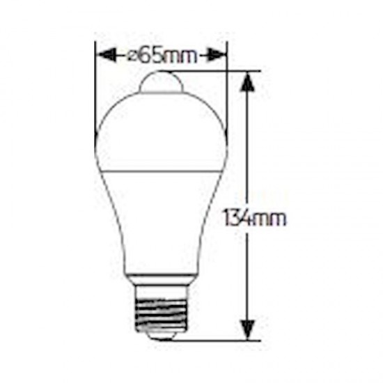 Λάμπα LED Κλασική A65 11W E27 3000K 900lm με αισθητήρα κίνησης - LAWE2711MS