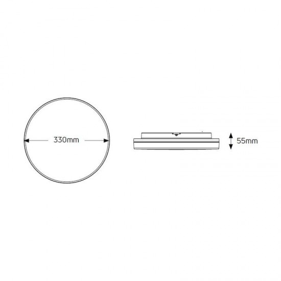 Απλίκα LED 24W 3000K 2050lm Φ330 IP65 - LCL330W24