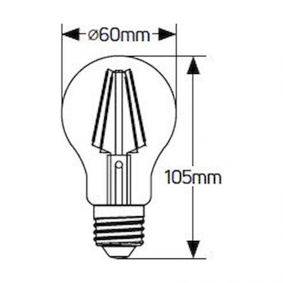 Λάμπα LED Κλασική Filament A60 4W E27 4000K 470lm - LFAC274