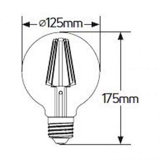 Λάμπα LED Γλόμπος Filament G125 8W E27 4000K 880lm dim - LFGNC278D