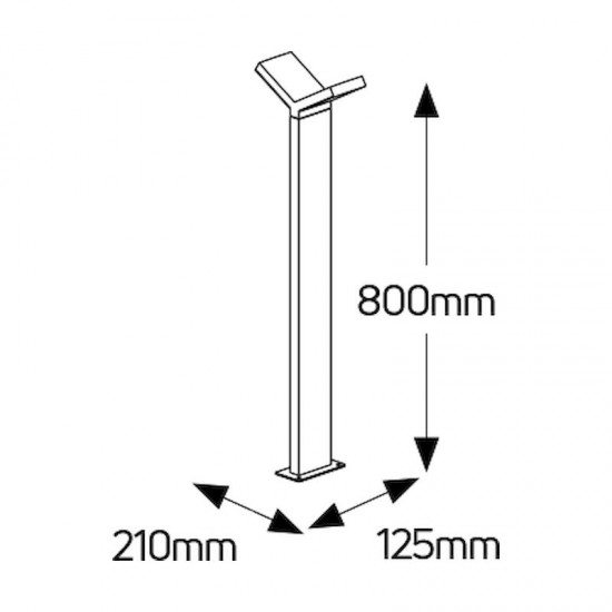 Φωτιστικό LED δαπέδου 12W 3000K 500lm 210x800 IP54 - LOCS210800DW