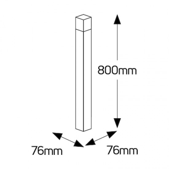 Φωτιστικό LED δαπέδου 6W 3000K 250lm 76x800 IP54 - LOCS76800WDG