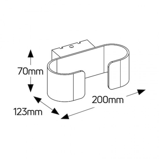 Απλίκα LED  6W 3000K 250lm 200x70 IP54 - LOWL200123WDG