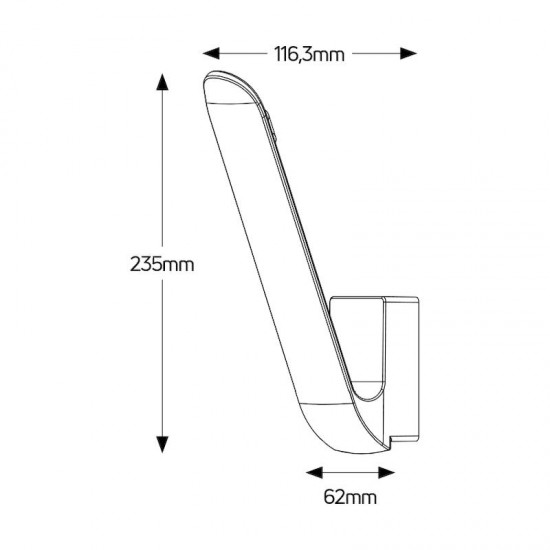 Απλίκα LED  6W 3000K 250lm 62x235 IP54 - LOWL62235WDG