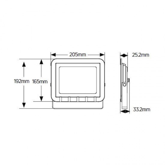 Προβολέας LED 50W 4000K 4000lm IP65 μαύρος - LPRM50C