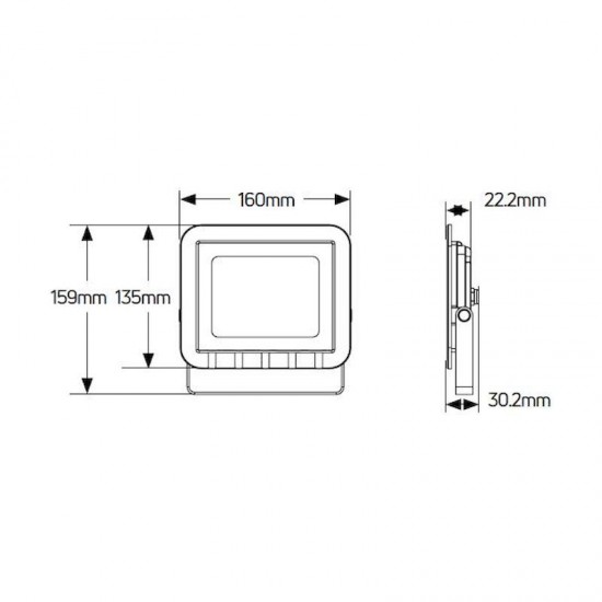 Προβολέας LED 30W 3000K 2400lm IP65 λευκός - LPRW30W