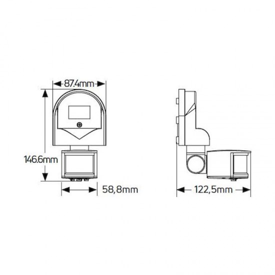 Ανιχνευτής κίνησης 220-240V εμβέλειας 5-12m IP44 - SIM-B