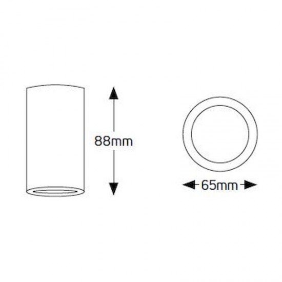 Επίτοιχο spot στρογγυλό R65 GU10 μαύρο IP54 - SPR6588B