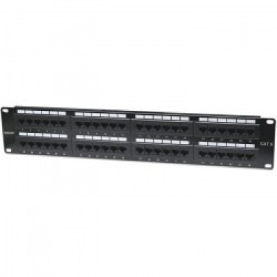 Patch panel κατηγορίας CAT6 UTP 48 θυρών, 2U, σε μαύρο χρώμα INT 560283