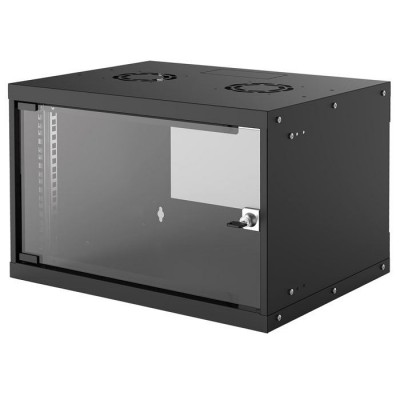 Επιτοίχια καμπίνα 19", 6U (540x400), Flatpack, σε μαύρο χρώμα INT 714143 FLATPACK