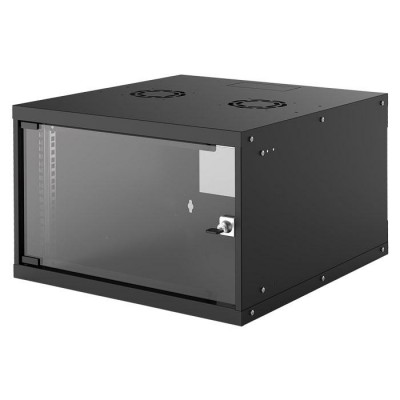 Επιτοίχια καμπίνα 19", 6U (540x560), Flatpack, σε μαύρο χρώμα INT 714785