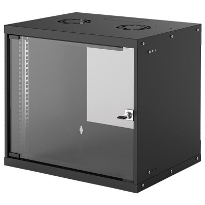 Επιτοίχια καμπίνα 19", 9U (540x400), Flatpack, σε μαύρο χρώμα INT 714174 FLATPACK