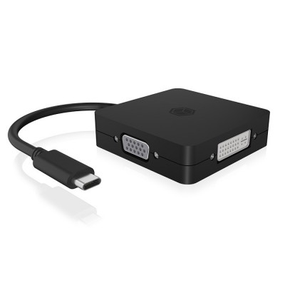 Σταθμός σύνδεσης από USB Type-C σε DisplayPort, HDMI, DVI-D ή VGA, με ενσωματωμένο καλώδιο 0.15m 